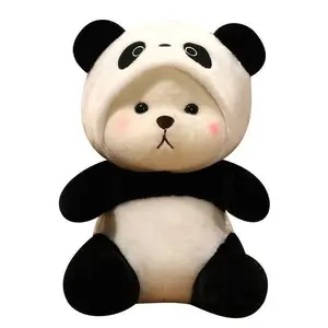 Teddy Bear Soft Plush Transforming Bear Doll Cartoon Transforming Plush Bear Cute Cartoon Bear Transforms into Panda Plush Toy Room Decoration Stuffed Animal porch goose jesus plush doll big needoh stuffed animals stitch
