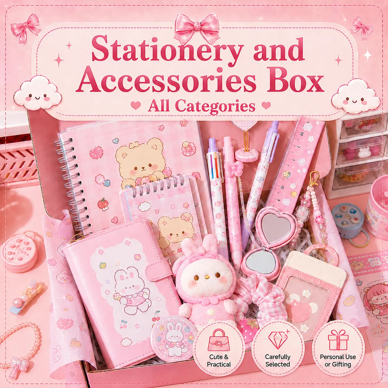 Stationery and Accessories Box - for Personal Use or Gifting (All Categories)
