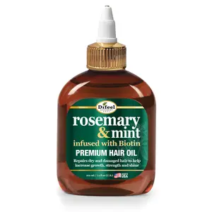 Difeel Rosemary & Mint Hair Oil with Biotin 7.1 oz - Strengthening Nourishing Formula for Strong Fuller Thicker Hair - Non-Greasy Moisture & Shine - Infused with Eucalyptus & Peppermint Oils