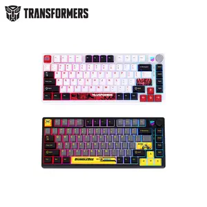 Transformers TF-GK03 Wireless Mechanical Keyboard with Hot-Swap Red Switches for Gaming & Office Customizable Tri-Mode Connection Bumblebee Joint Design Official Guarantee 24H Fast Shipping