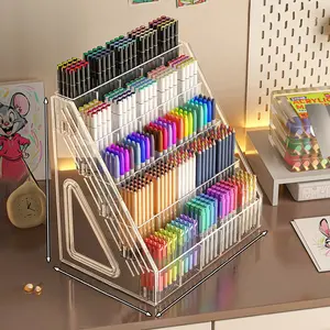 New transparent stepped display stand, vertical desktop display stand, desktop storage solution, suitable for seasonal decoration, peripheral storage, desktop organization, figurine display, badge storage, cultural and creative storage