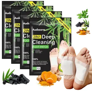 40PCS Detox Foot Pads Natural Ingredients for Improved Sleep Charcoal Bamboo Vinegar Toxin Removal Healthcare Solution Wellness Treatment Fitness Therapeutic Healthy Footpatch Herbal Extracts Turmeric With Ginger