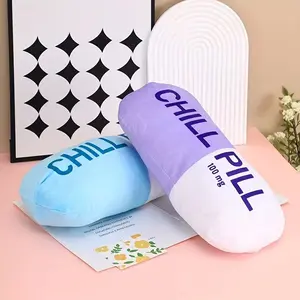 Funny Chill Pill Pillow, Cute Decoration for Room & Office, Perfect Gift for Friends & Family, Unique Present Idea for Any Occasion