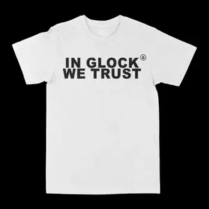In Glock We Trust Graphic Tee T-Shirts Summer Men's Women Leisure Cotton Tees Shirt O Neck Short Sleeve Tops Loose Casual Trendy