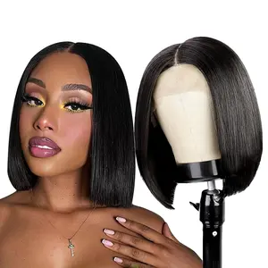 10Inch Bob Wig Human Hair 180 Density 13x4 HD Lace Frontal Short Straight Bob Wigs Human Hair Pre Plucked with Baby Hair Straight Bob Frontal Wigs For Women summerwins