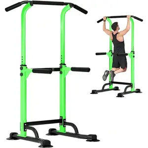 Pull Up Dip Station - For Home Gym Strength Training Fitness Workout -  Chin-Ups Push-Ups Pull-Ups Dip-Ups - 330LBS Weight Capacity - For Men & Women - Perfect Gift for Fitness Enthusiasts Foldable Ab Workout Machine Foldable Ab Workout Machine