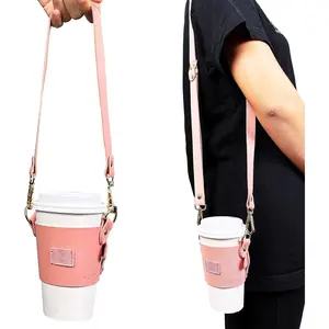 Drink Carrier with Adjustable  Strap and Hand Strap for Drinks Under 30 Oz - Coffee Cup Holder, Drink  for  and  Tumblers, Boba Drink Holder (2nd Generation) ()