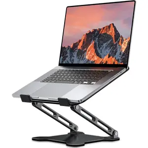 Adjustable Laptop Stand for Desk, Metal Foldable Laptop Riser, Portable Ventilated Cooling Laptop Holder,   Notebook Stand Compatible with 10-15.6" Laptops