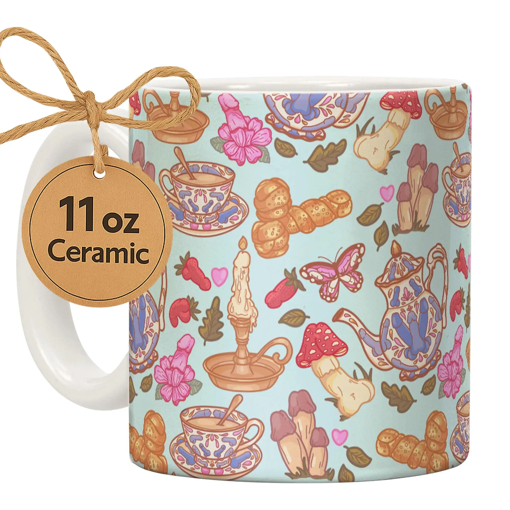 Cottagecore Mushroom Ceramic Coffee Mug, Cottagecore Funny Ceramic Accent Coffee Mugs - Perfect Gift for Any Occasion