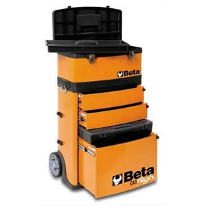 212 MAIN Beta Tools C41 H-2-Module Tool Trolley, Telescopic Sheet Metal Construction, Ball Bearings, Central Lock, Detachable, Double Hooks