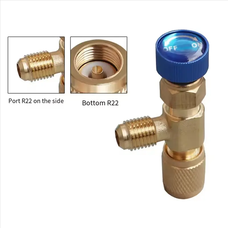 Home Air Conditioning Safety Valve R410a Liquid Cooling Tool, R22 Refrigerant Conversion Adapter, Safety Valve for Home Use, Replacement Parts