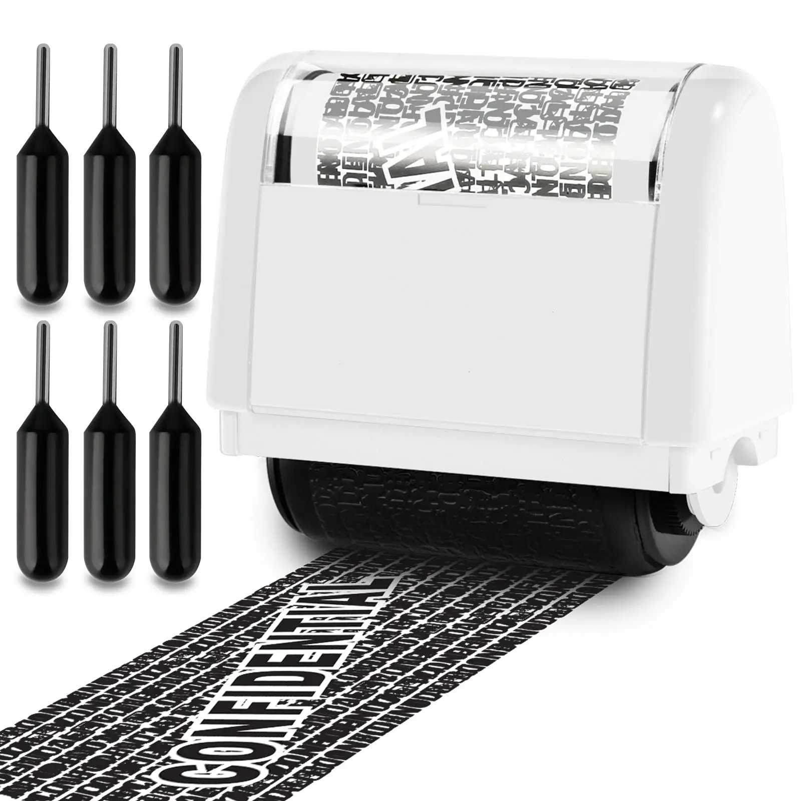 1pc Privacy Roller Stamp - Identity Theft Protection Security Seal - Express Package Address Eraser,  Multi-ColorsIdentity Theft Protection Roller Stamp Set - White (6 Refill Ink Incleded)