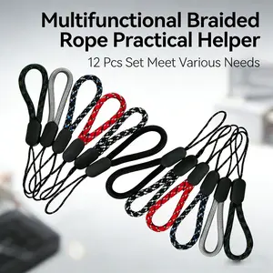 Multifunctional Short Wrist Strap 12 Pack Nylon Anti-Loss Finger Strap Phone Camera USB Flash Drive Key Earphone Universal Portable