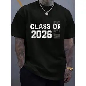 Cotton Class Of 2026 Senior 2026 Graduation 26 Mom Dad T-Shirt Women's Men's Graphic Tee Causal Tops Fashion