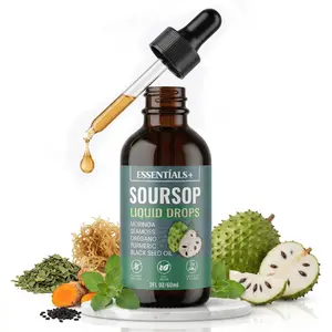 Soursop Liquid Drops 2 oz 10 in 1 Herbal Blend with Sea Moss Black Seed Oil Moringa and Turmeric Immune Support