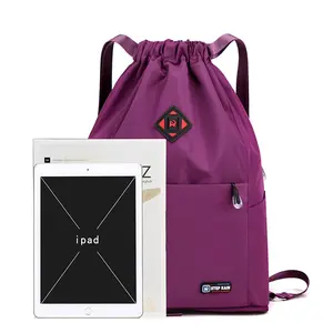 Women’s Lightweight Foldable Drawstring Backpack, Water-Repellent Oxford Cloth Cinch Bag with Anti-Theft Back Pocket, Large Capacity A4 Storage and Multi-Pocket Organization for Gym, Vacation, Travel and Daily Use Quick Draw Gun Magnetic Holster