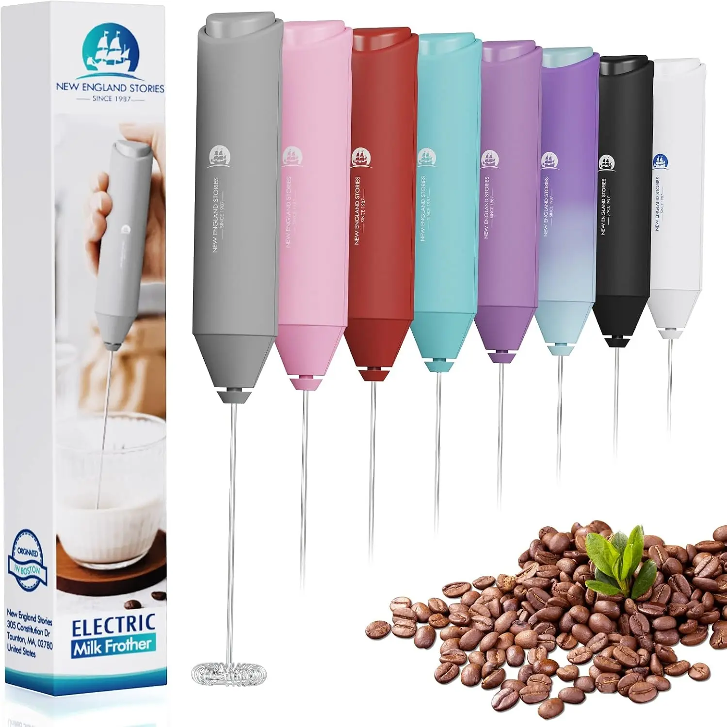 Cordless Stainless Steel Milk Frother - Compact Handheld Stainless Milk Frother, High-Speed Mini Whisk for Coffee, Matcha, Instant Cleanup, Fast Frothing, Grey, No Stand (Back to School Shopping)