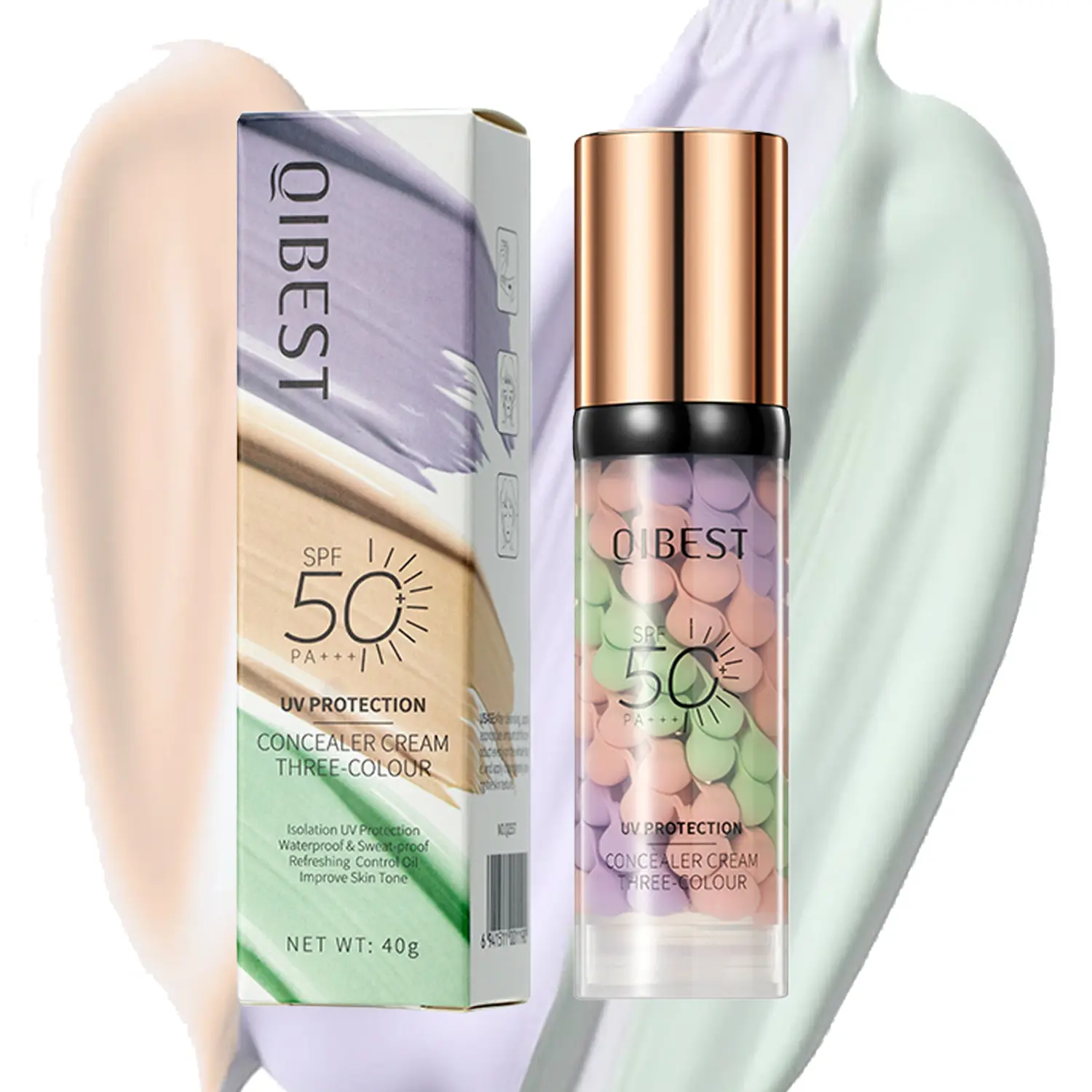 3 in 1 Color Correcting Serum and Sunscreen Broad Spectrum SPF 50 Pa+++, UV, Moisturizing Formula for Radiant Skin, Oil Control Hydrating and Even Skin Tone, Facial, Hydrate, Sun Protectant