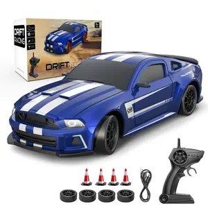 【Spring Glow up】1:24 Scale 4WD Remote Control Car For 3-15，RC Drift Car with LED, 2.4GHz 30KM/H  Speed Racing Sport Toy Car with LED Lights Racing and Drift Wheels，Blackfriday,Christmas，Toys Gift Preferred
