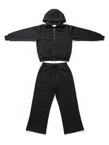 DS Black Baggy Fit Set - Premium French Terry Hoodie & Sweatpants, No Shrink No Fade, Long Sleeve, Heavyweight Breathable Fabric