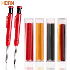 Carpenter Pencil Set, 1 Set Woodworking Tools Mechanical Pencil, Construction Job Tools, Carpentry Marking Scriber with Refill Leads & Built-in Sharpener