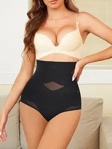 Z Women's High Waist Tummy Control Shapewear Slimming Waist Seamless Contour Flattering Comfortable Breathable Curve Black Womenswear Compression Minimalist Basic basque waist waist trainers waist trainer