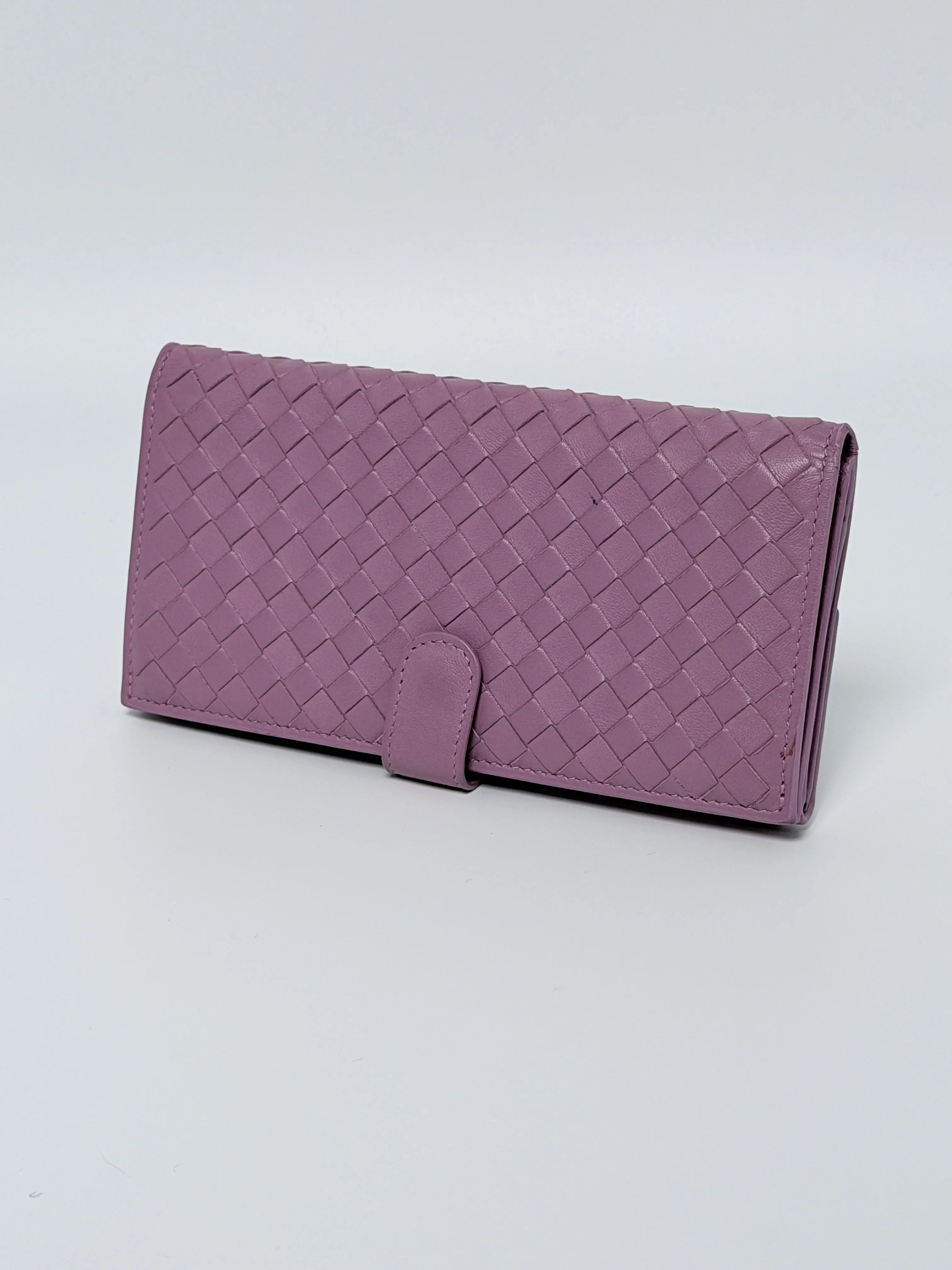 Pre-owned Bottega Veneta leather Wallet authentic intrecciato long YMBV93