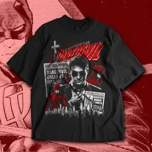 Oversized Daredevil Comic Book T-Shirt: Daredevil Charlie Cox Shirt, Retro Graphic Tee