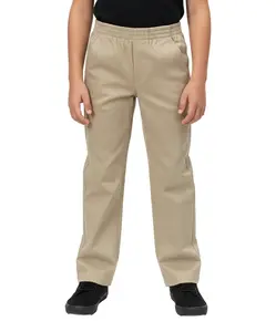 unik Boy's Khaki Uniform All Elastic Waist Pull-on Pants 4-16 BU03