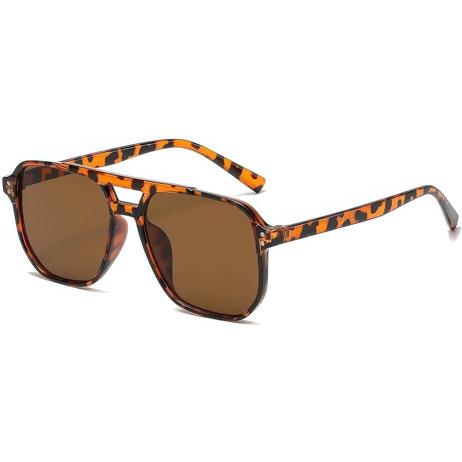 Retro Square Aviator Sunglasses Women Men UV400  Trendy Rivet Narrow Frame Sun Glasses SG97113