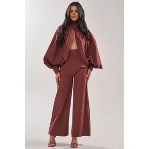 GOLD COAST WIDE LEG PALAZZO PANT IN BROWN