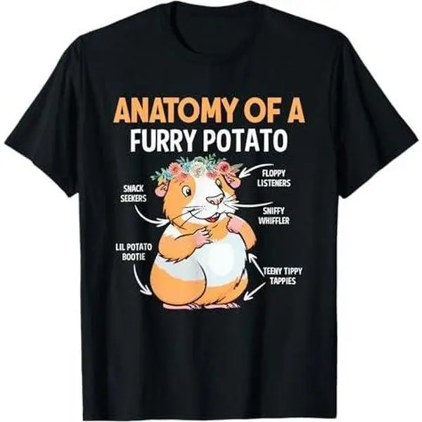 Funny Anatomy Of A Furry Potato Guinea Pig Lover Pet Hamster T-Shirt