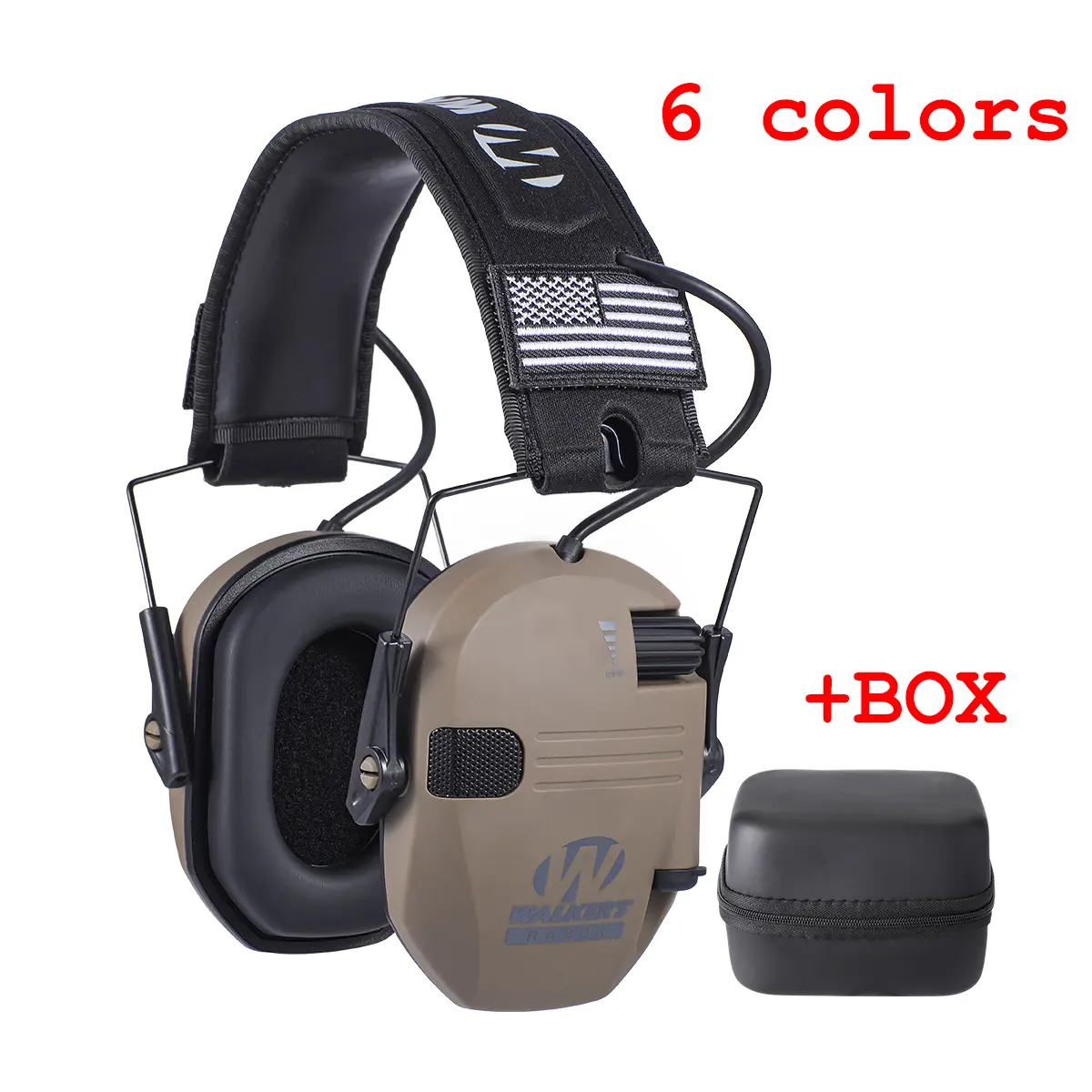 Adjustable Tactical Ear Muffs, Ear Protectors, Ear Defenders for Outdoor Shooting, Walkers Noise Reduction Headset, Adjustable Over-Ear Design, Ideal for Sports & Hunting