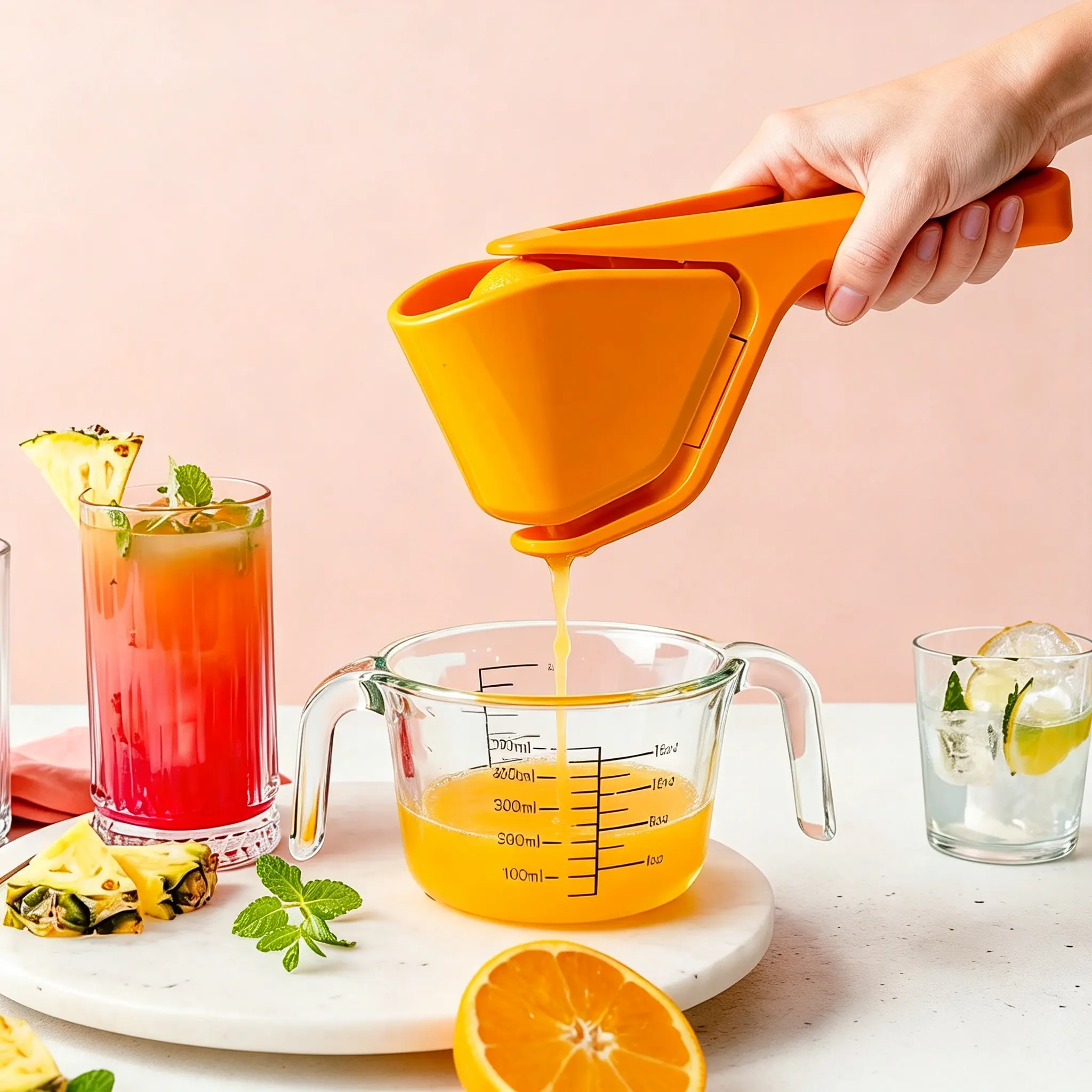Lemon Squeezer - 10 in Easy-Squeeze Fold-Flat Citrus Juicer, Suitable for Limes and Lemons, Kitchen Fruit Juicing Utensil