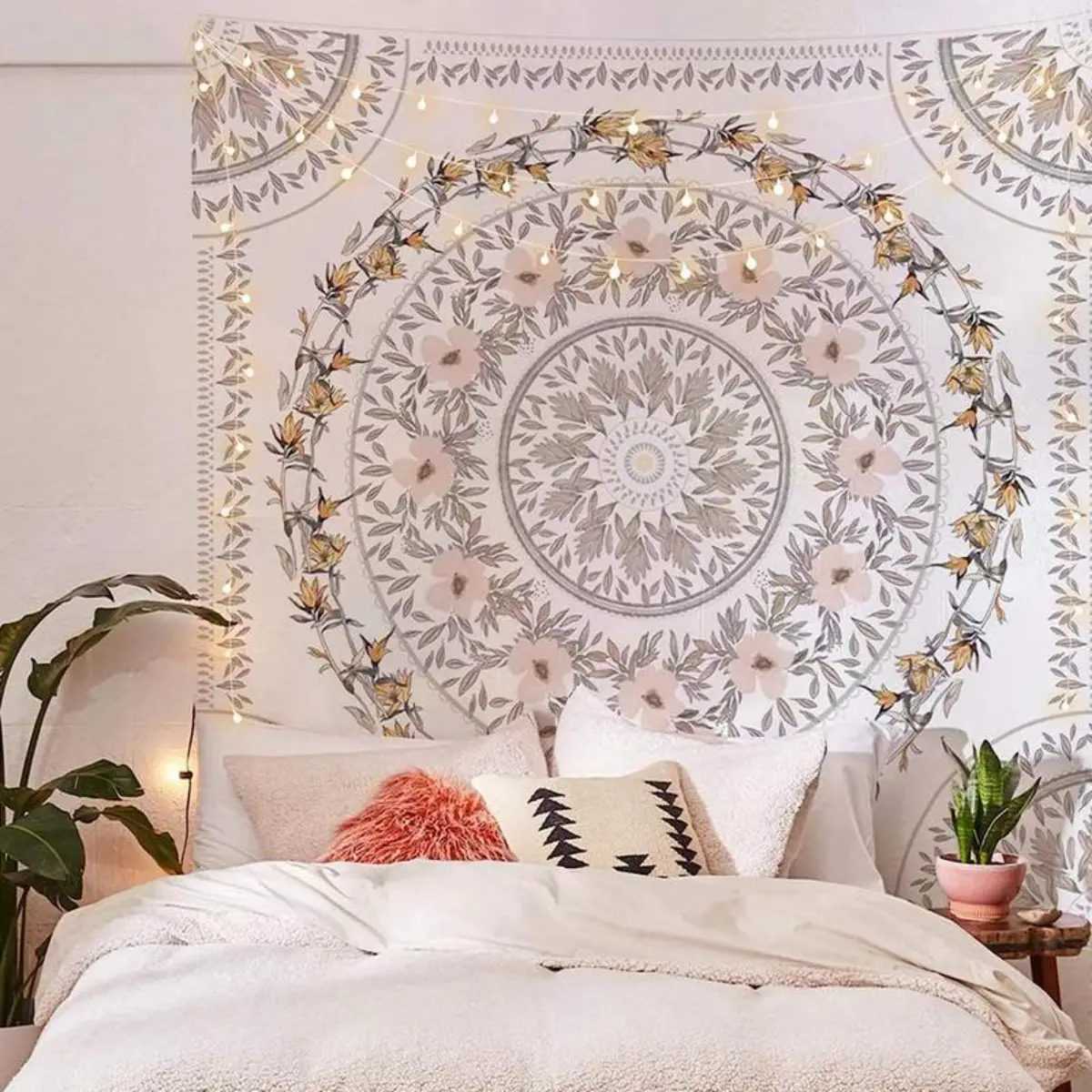 Art Boho Style Tapestry with Hooks, 1 Count Home Decor Tapestry, Round Graphic Creative Design Tapestry, Decorative Wall Art, Summer Room Decor father's day gifts,gifts boyfriend,gifts for girl adults,gifts under 100 dollars,cheap stuff for your room