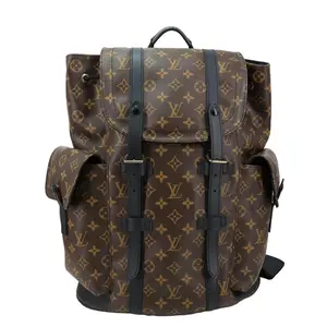 Pre-owned Louis Vuitton Canvas Backpacks Christopher Monogram Macassar Backpack Bag Brown