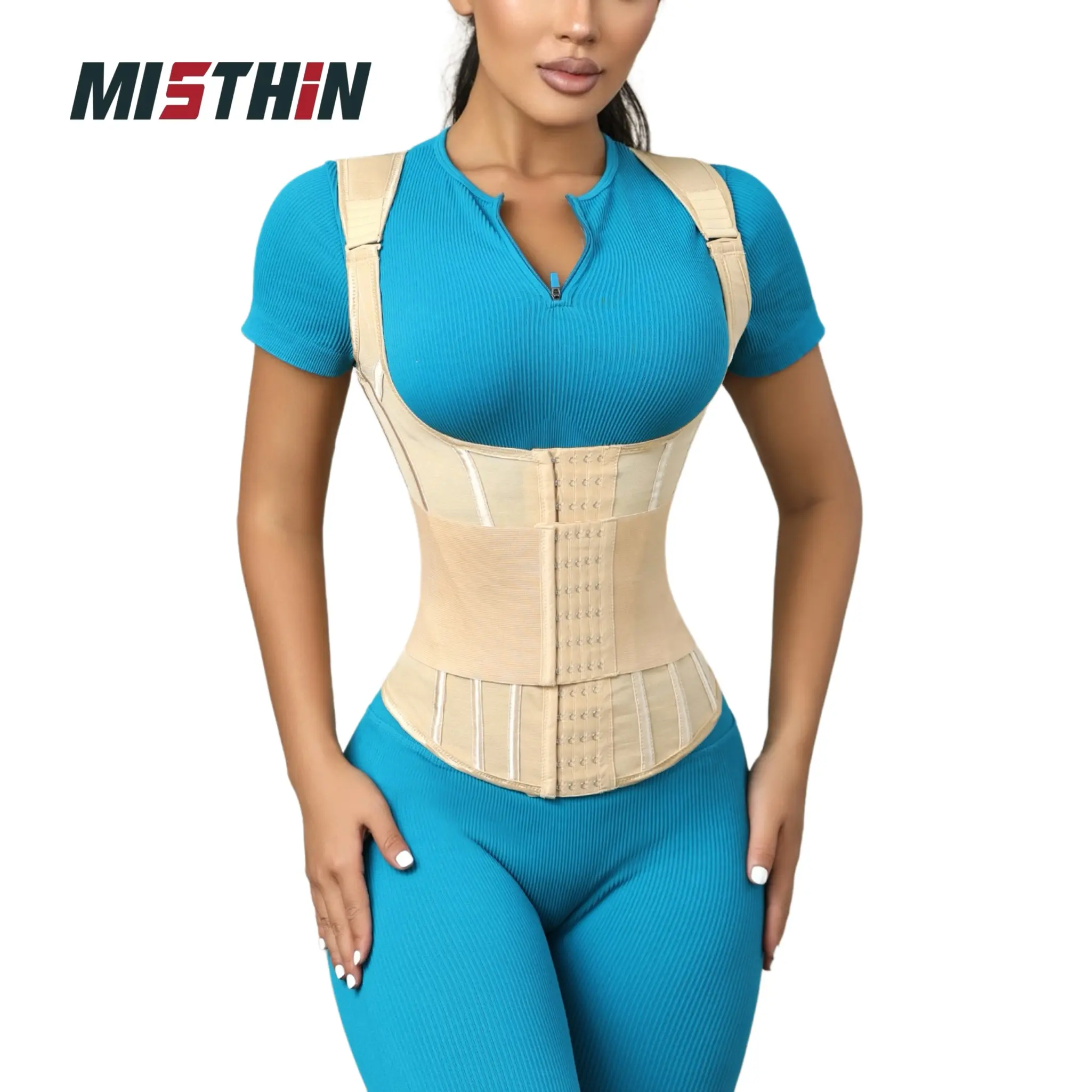 MISTHIN Lady's Basic Compression Shapewear Vest, Breathable Stretch Body Contouring with Tummy Control and Posture Adjustment, High Waisted Shapewear, Elastic Stretch, Vest Shaper, Xs, Hand Wash Only, Women, Casual, Multi-Size, Plain, Posture Improvement,