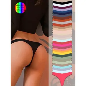 RandomlyPacking12pcsPlain-ColoredNon-MarkedThongV-StyleSexyLadiesUnderwearNon-MarkedBreathableSoftComfortablePersonalityNovelUnderwearWomenSeamlessSuitFitElegantGroomsmenTuxedoSetWindproofWaterproofBikerTactical