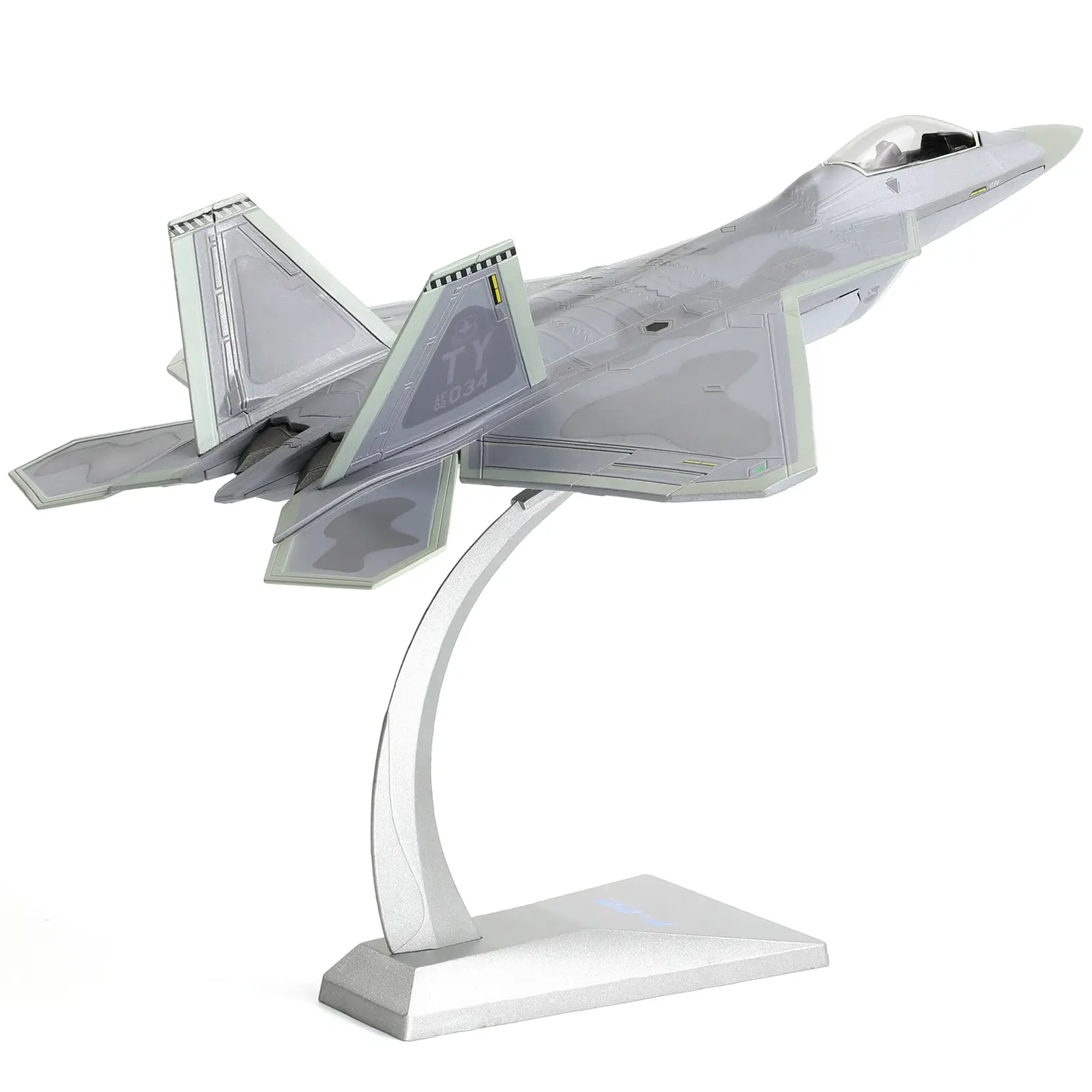 NUOTIE 1/72 Scale F-22 Raptor Diecast Military Airplane Fighter Model Kit, TY-325 FW, Spring-Loaded Collectible for Hobbyists