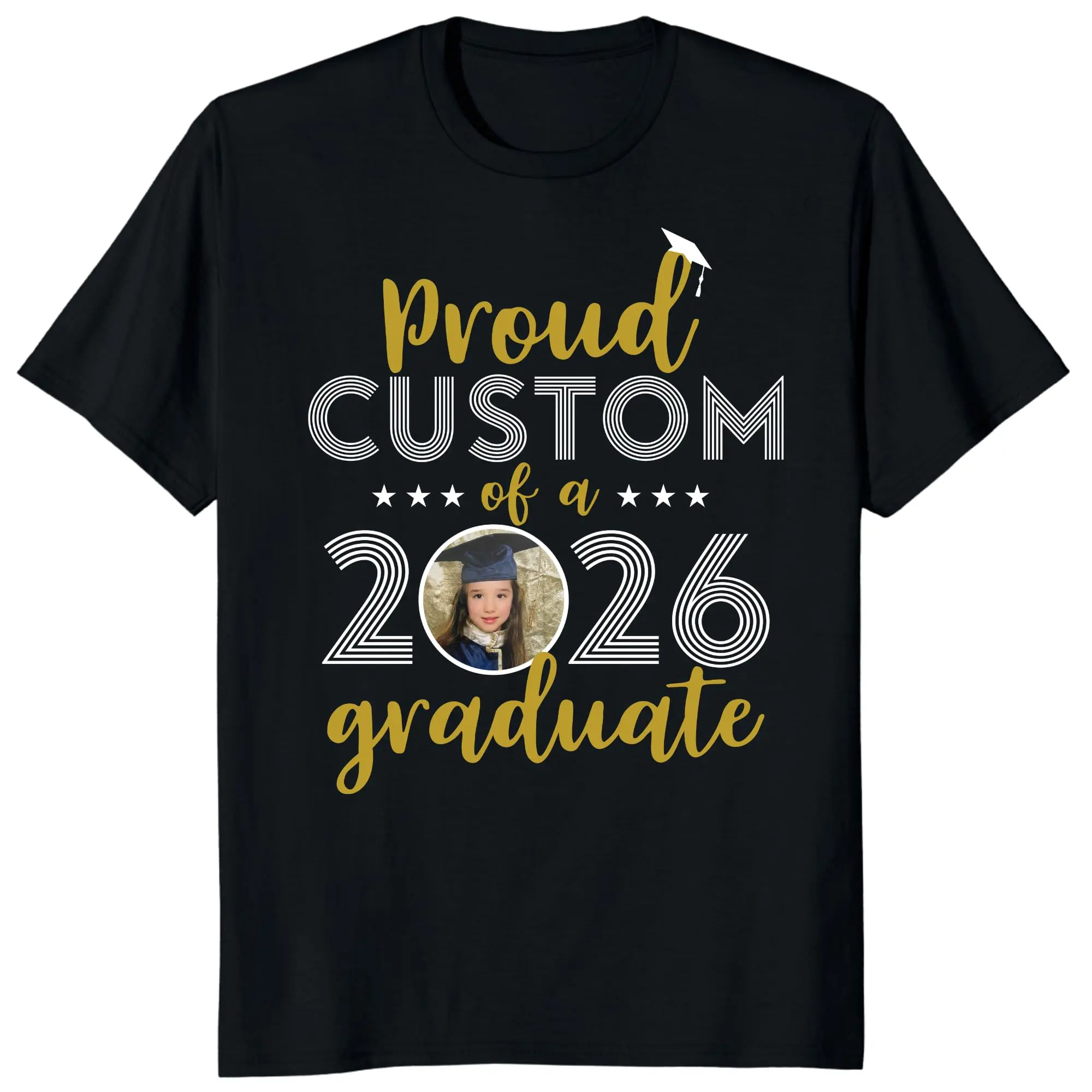BARLEY ONE Graduation Custom Photo T-Shirt | Personalized Grad Tee, 100% cotton | Breathable Casual Summer Wear | Unique Gift for Grads | Perfect for Graduation Party | Reunion & Daily Wear | Custom Print Keepsake | Unisex