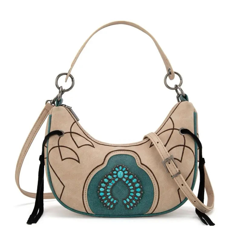 Montana West Concho Embroidered Small Crescent Shoulder or Crossbody Bag
