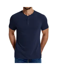 COOFANDY Men's Henley Shirts Cotton Short Sleeve Casual T-Shirt Button Henley Basic Tee