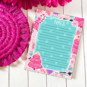 Pink Christmas Notepad 4.25" x 5.5"