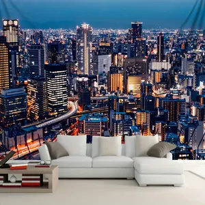 1 piece, vibrant city landscape tapestry - large, easy to hang peach skin wall decor for living rooms and bedrooms