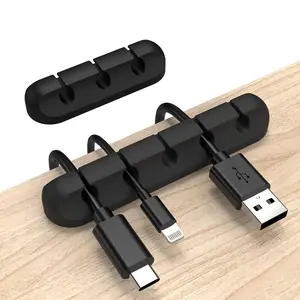 Cable Clips Cord Holder 2 Packs, USB Cable and Power Wire Cord Organizer with 3 Slot Design for Car, Home Office, Desk, Charger Cords, Data Cables and Cable Management
