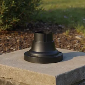 UFSA102 Contemporary Outdoor Pier Mount, 4"H x 6"W Round, Matte Black Finish, Post Light Accessory