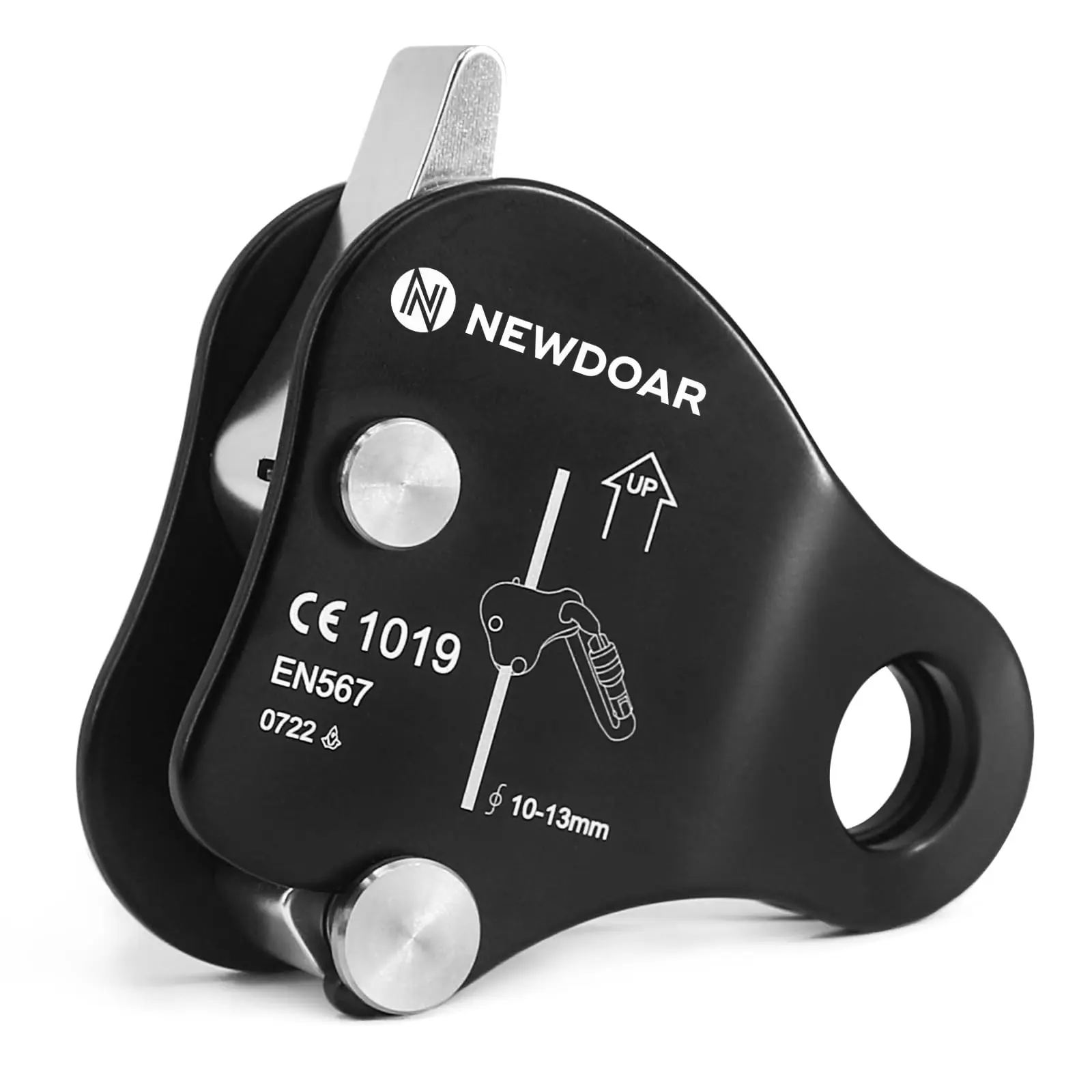 NEWDOAR Rope Climbing Ascender, Adjustable 7075 Aluminum Alloy Rope Grab, CE Certified Riser with 12kN Max Load for Rock Climbing and Rescue Work, Rope Climbing Ascenders