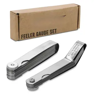 2 count Feeler Gauge Set -  Straight & Angled Feeler Gauges for Valves - Inch and Metric Measurement - Gap Tool for Automotive