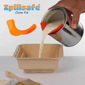 ZpillSafe® Close Fit - Innovative Funnel for 2”- 4” Size Diameter Liquid Containers - Food Grade Silicone - Made in USA - Kitchen Paint Gadgets