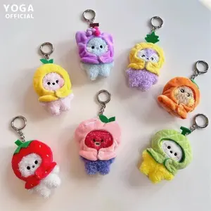 BT Plush 9cm Keychain Pendant New Fruit Headband Series Cartoon Mini Kawaii Doll Bag Pendant Home Decoration Birthday Toy Gift